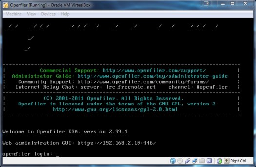 2013-02-25 08_41_29-Openfiler [Running] - Oracle VM VirtualBox