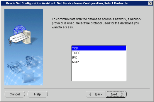 Oracle Net Configuration Assistant_ Net Service Name Configuration, Select Proto