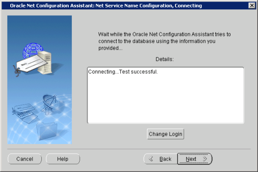 Oracle Net Configuration Assistant_ Net Service Name Configuration, Connecting