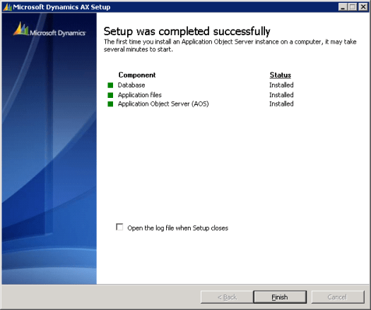 Microsoft Dynamics AX Setup